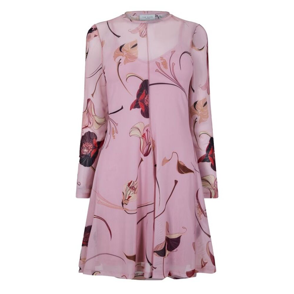 Ted Baker Womens/Ladies Sheer Fabric Regular Mini Dress / Light Pink